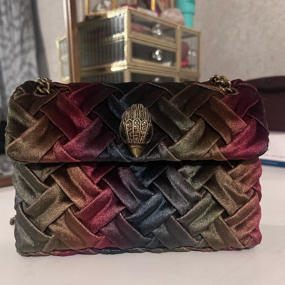 Kurt Geiger mini velvet Kensington crossbody bag